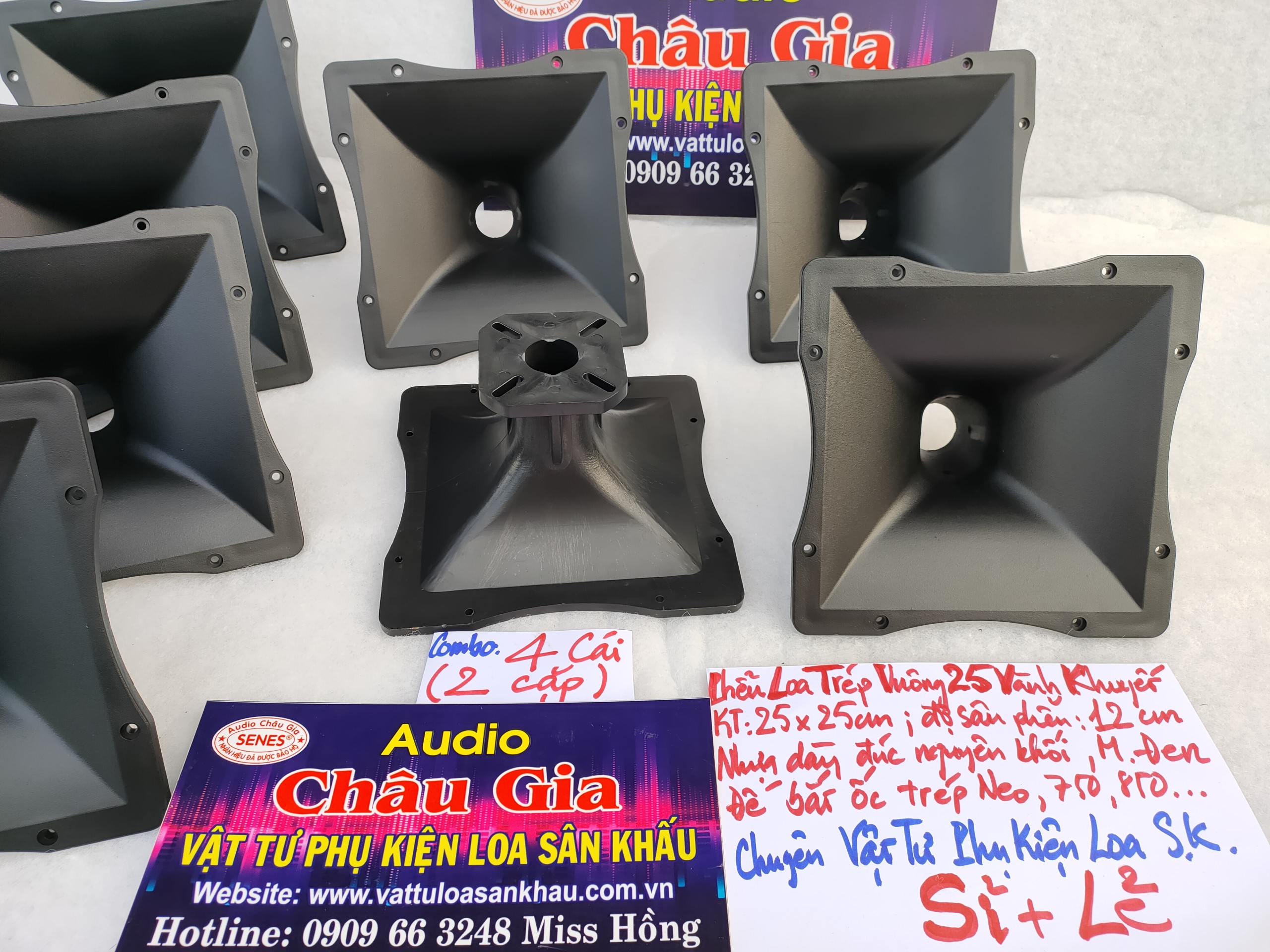 PHỄU LOA TRÉP VUÔNG 25 VÀNH KHUYẾT AUDIO CHÂU GIA