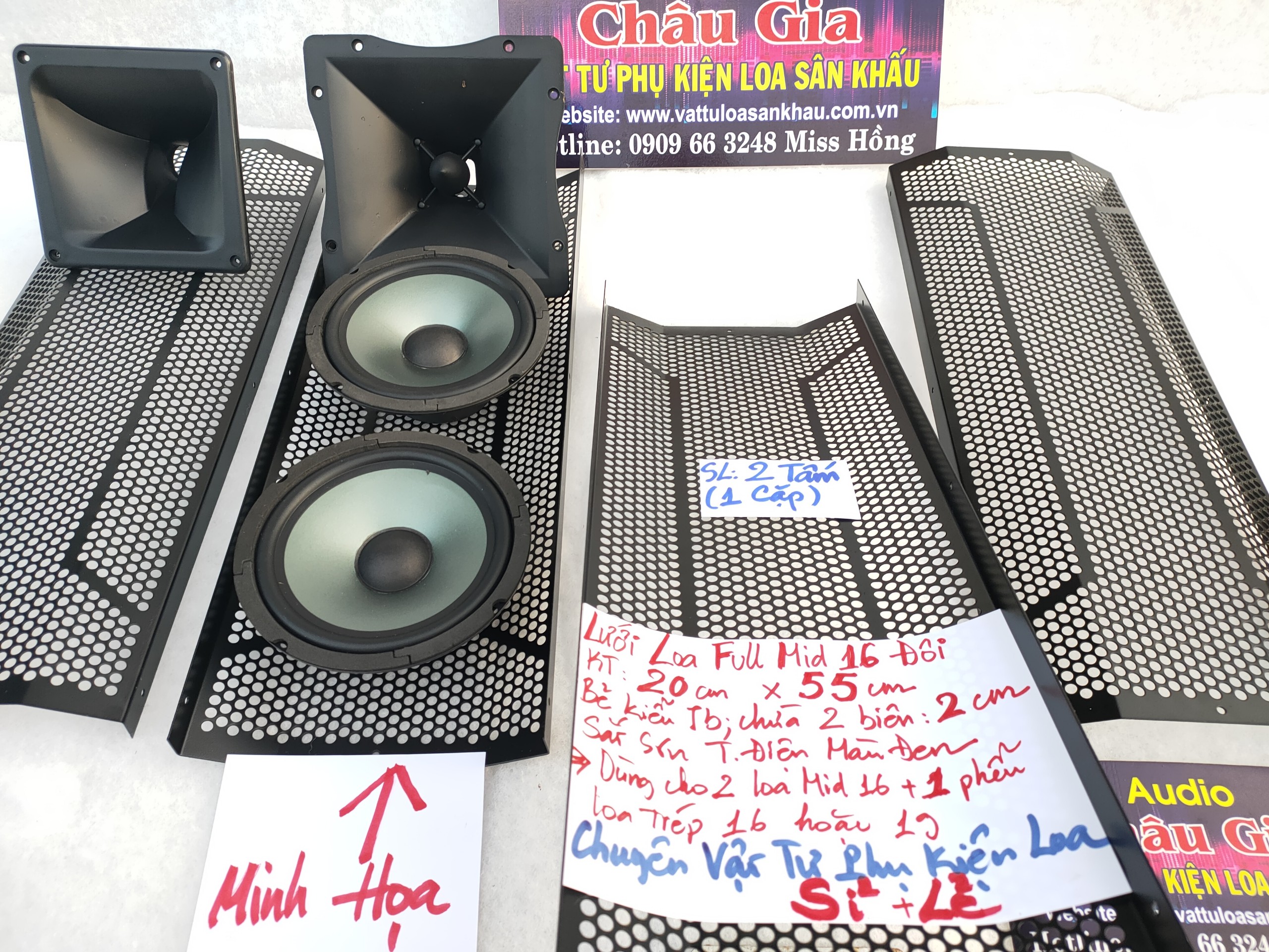 LƯỚI LOA FULL MID 16 ĐÔI AUDIO CHÂU GIA