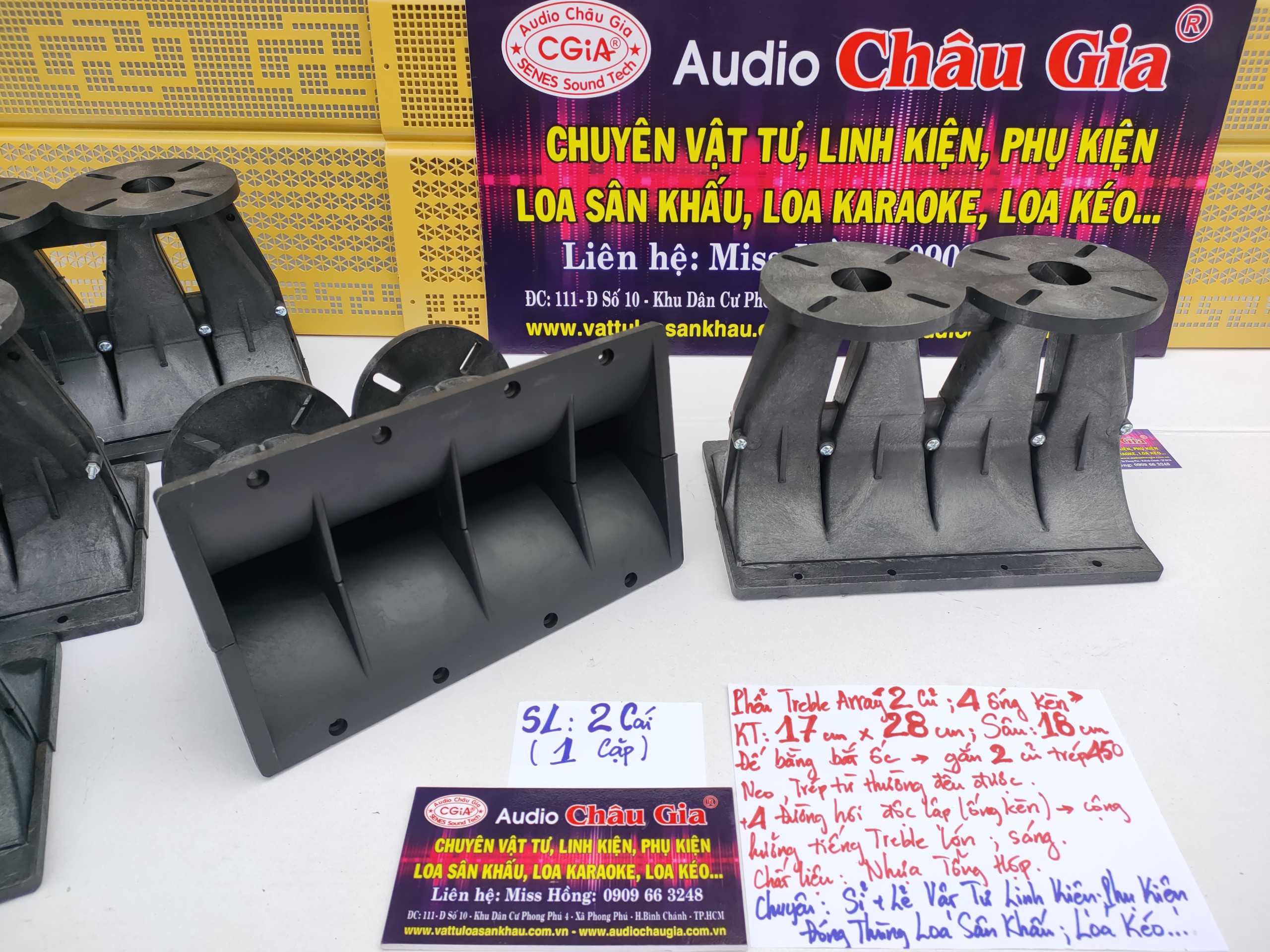 PHỂU TREBLE ARRAY 2 CỦ 4 ỐNG KÈN AUDIO CHÂU GIA