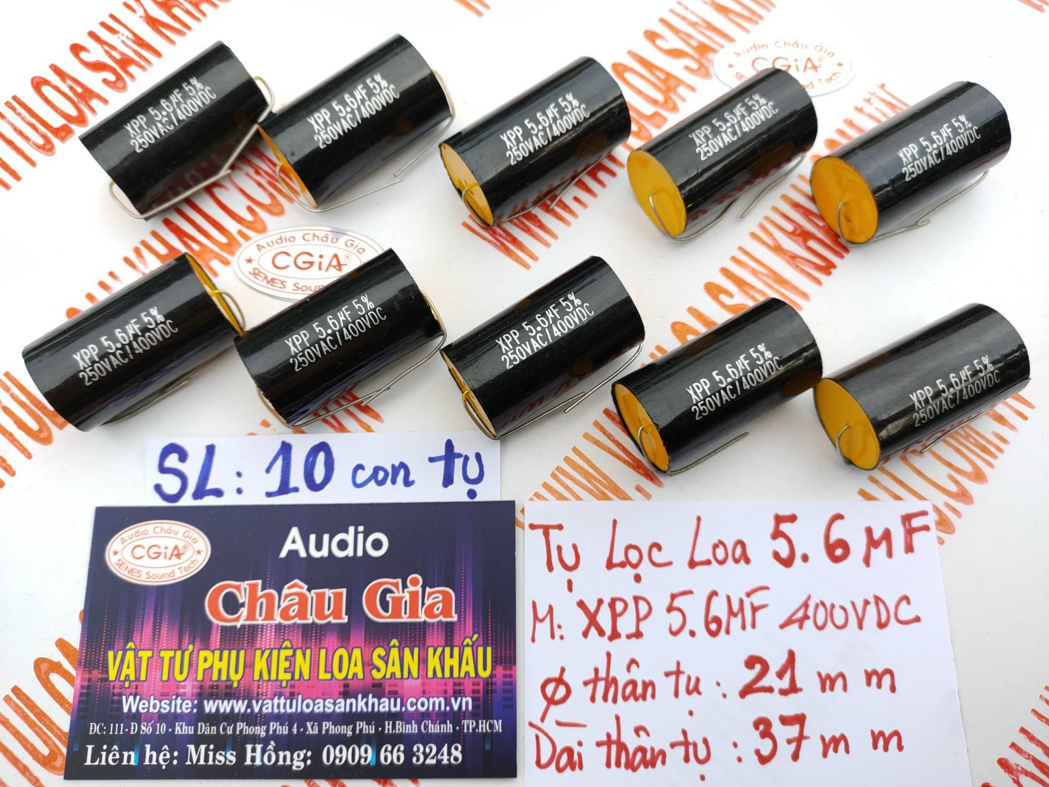 TỤ LOA TREBLE XPP 5.6MF 400VDC AUDIO CHÂU GIA