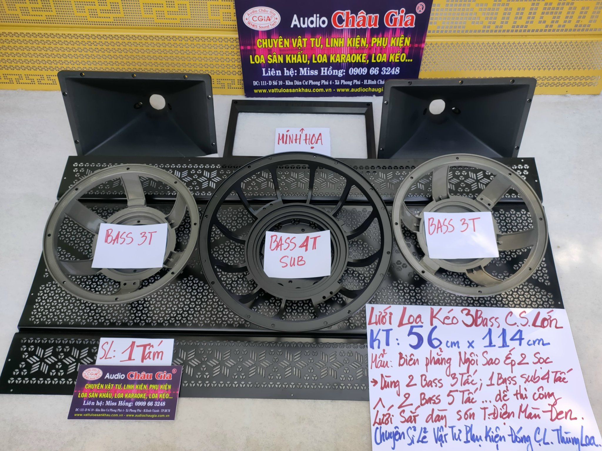 LƯỚI LOA KÉO 3 BASS CÔNG SUẤT LỚN - AUDIO CHÂU GIA