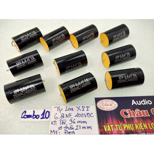 TỤ LOA TREBLE XPP 6.8MF 400VDC AUDIO CHÂU GIA