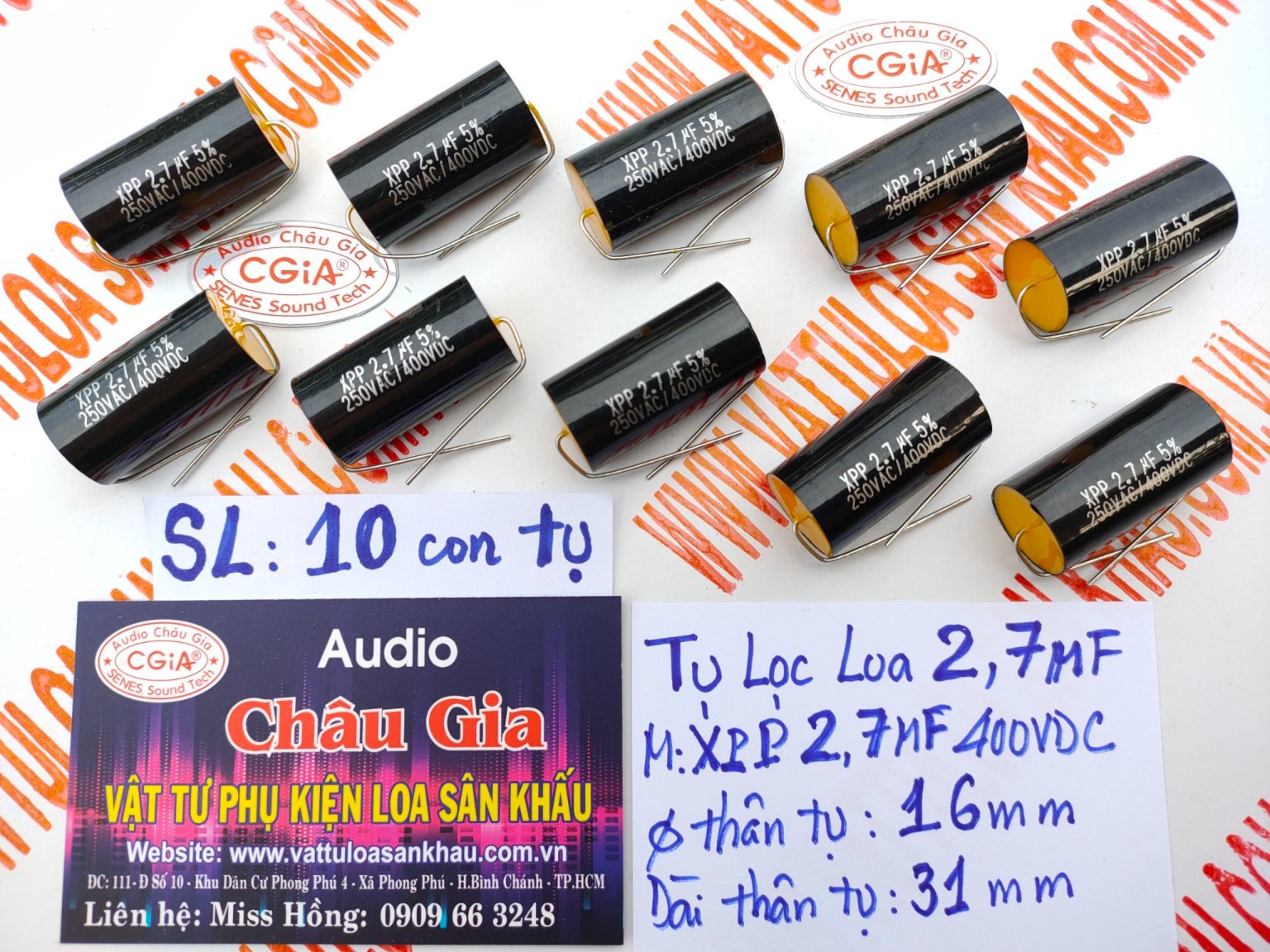 TỤ LOA TREBLE XPP 2.7MF 400VDC AUDIO CHÂU GIA