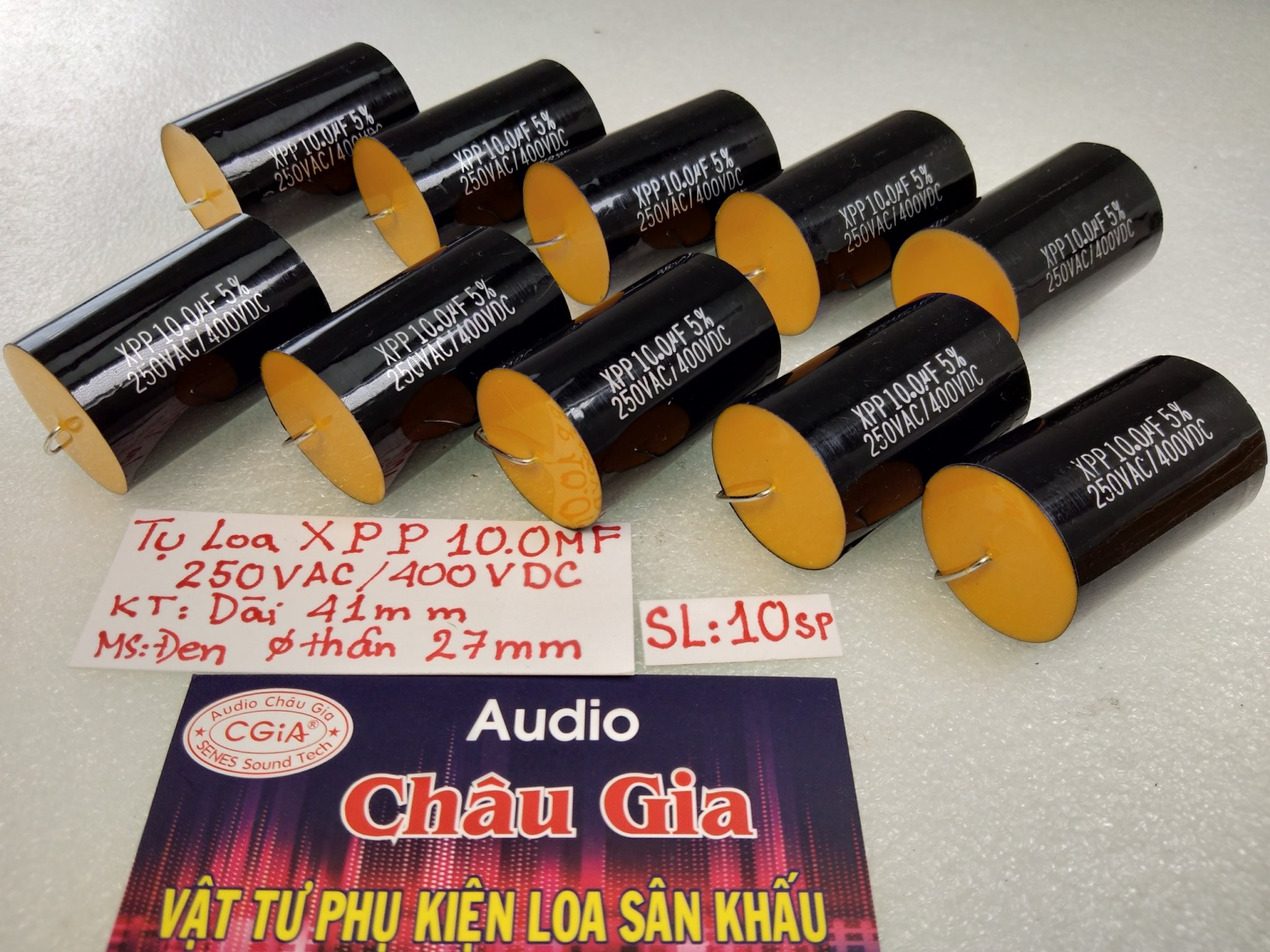 TỤ LOA TREBLE XPP 10MF 400VDC AUDIO CHÂU GIA