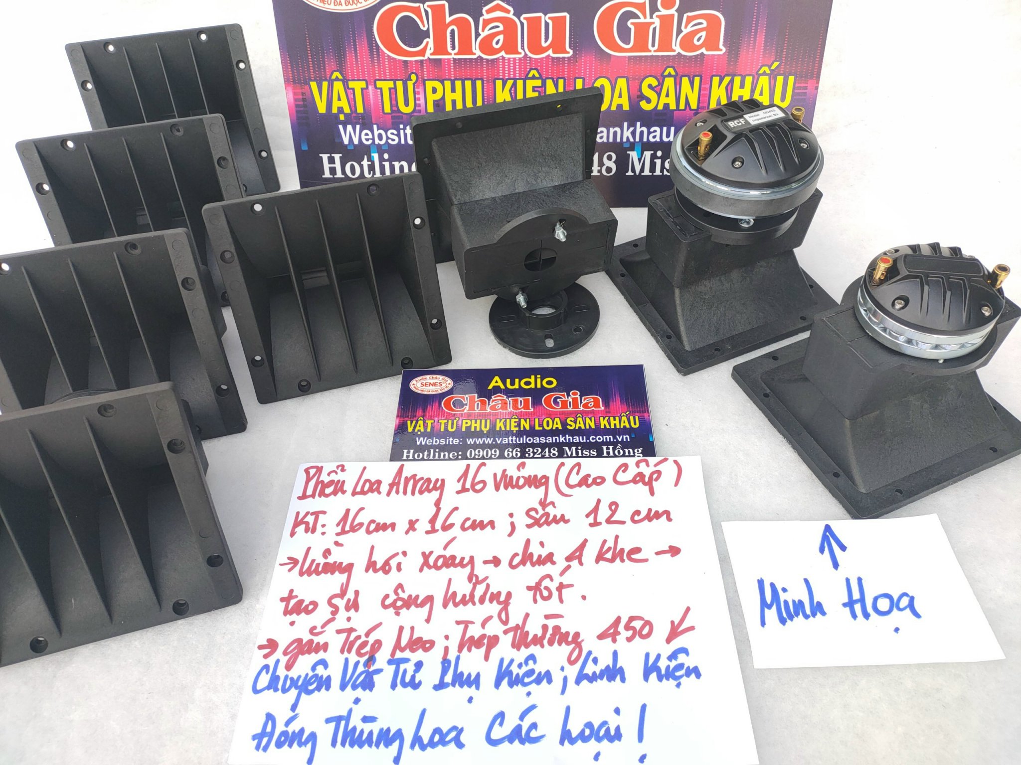 PHỂU LOA ARRAY 16 VUÔNG CAO CẤP - AUDIO CHÂU GIA