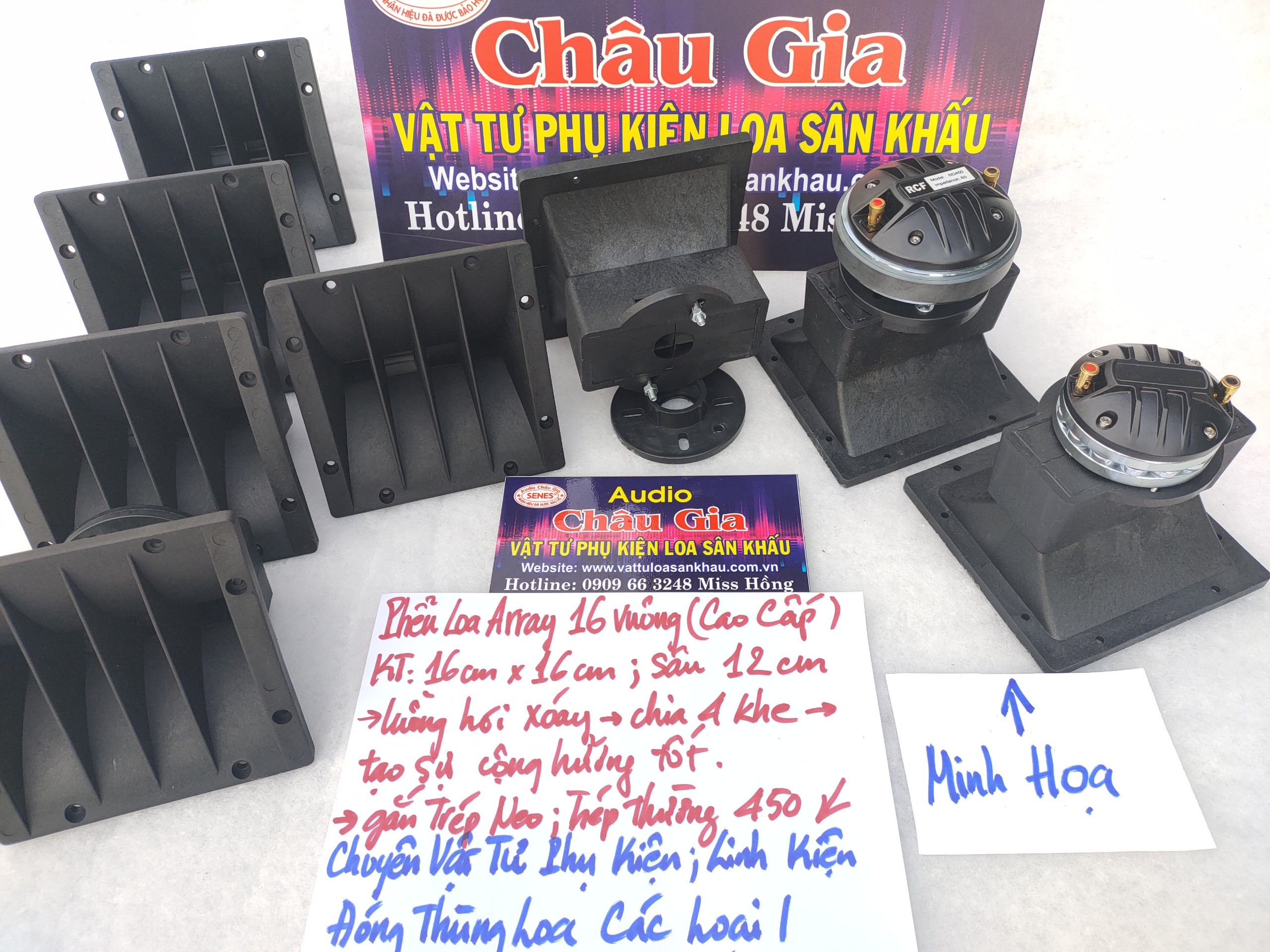 PHỄU LOA ARRAY 16 VUÔNG (CAO CẤP) AUDIO CHÂU GIA