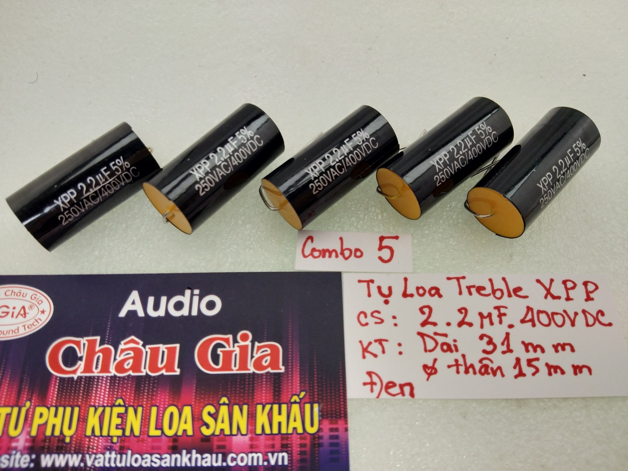 TỤ LOA TREBLE XPP 2.2MF 400VDC AUDIO CHÂU GIA