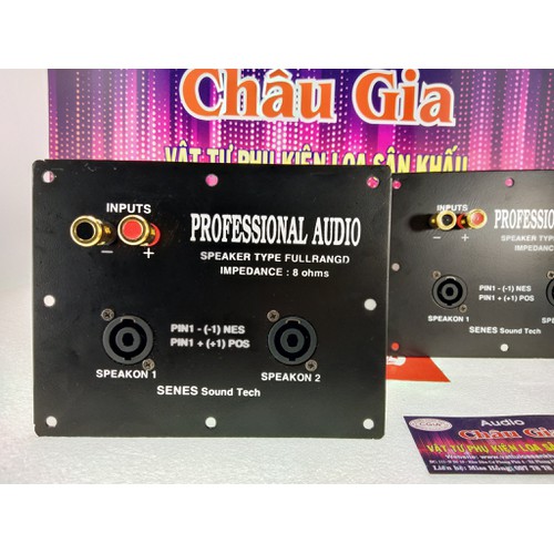 TRẠM LOA BẰNG SẮT CÓ NÚT NHẤN VÀ SPEAKON AUDIO CHÂU GIA