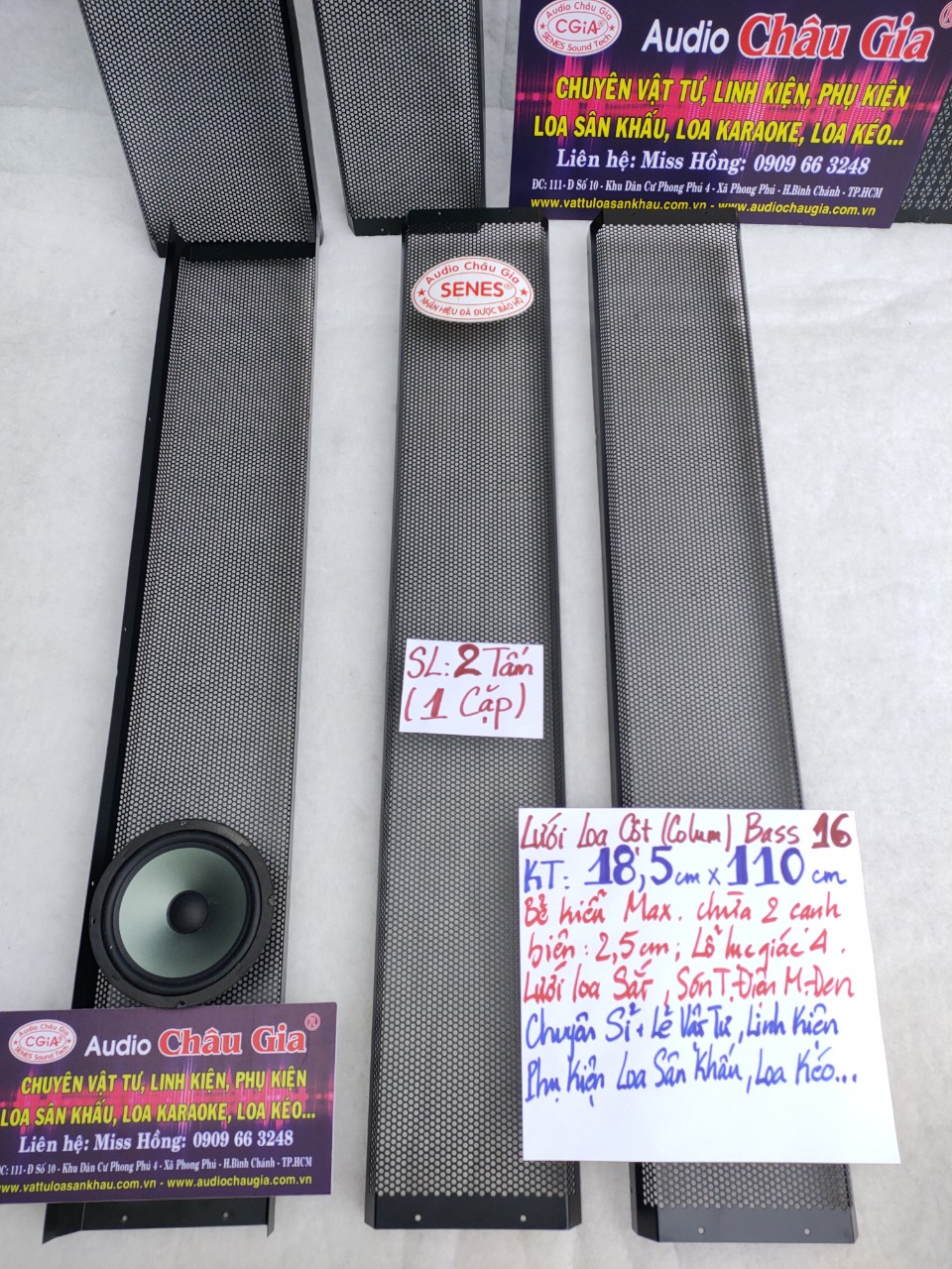 LƯỚI LOA CỘT (COLUM) BASS 16 AUDIO CHÂU GIA